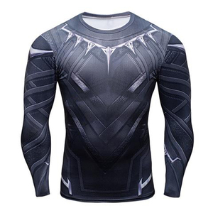 Rashguard d'entraînement à manches longues pour hommes, chemise de fitness à compression à sec et à froid en tissu de nylon pour l'entraînement MMA - Product Image 3