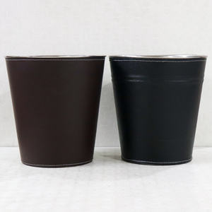 Cubo de hielo cubierto de cuero PU marrón, fabricado en acero inoxidable para botellas de vino o enfriador de vino, fabricante y proveedor de la India - Product Image 3