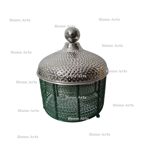 Plat de service alimentaire de forme ronde de qualité de luxe en acier inoxydable et plat de service alimentaire en fer pour mariage - Product Image 3