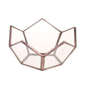 แจกันแก้วทรงอาร์ตเดคโคสีโรสโกลด์สำหรับตกแต่งโต๊ะ - Product Image 1