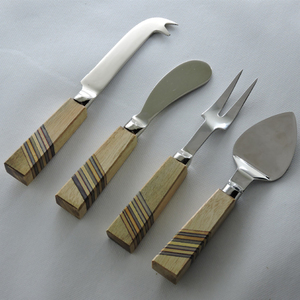 Manche en bois lame en acier inoxydable couteau à beurre ensemble de 4 avec personnaliser la taille en acier inoxydable de haute qualité couverts ensemble de couverts - Product Image 3