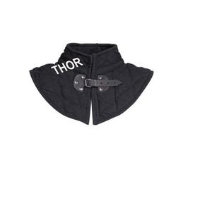 Black Medieval Helmet Padded Reenactment Armor with Cotton Inner Collar Arming Hood Armor <b>Costume</b> Metal Crafts - Product Image 1