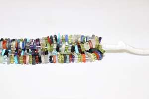 Perles Disco Naturelles Multi-Gemstone Forme Carrée Lisse Brins de 5mm pour la Fabrication de Bijoux avec Pierres Précieuses en Vrac - Product Image 2