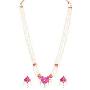 Conjunto de dama India CZ Cubic Zirconia Faux Pearl Multicolor en capas Strand Beaded Gargantilla Collar Pendientes Oro Cristal Bodas - Product Image 1