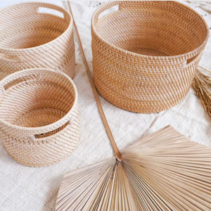 Wholesale Set of 3 <strong>Wicker</strong> Storage <strong>Baskets</strong> Ratan Planter <strong>Baskets</strong> in Vietnam - Product Image 4