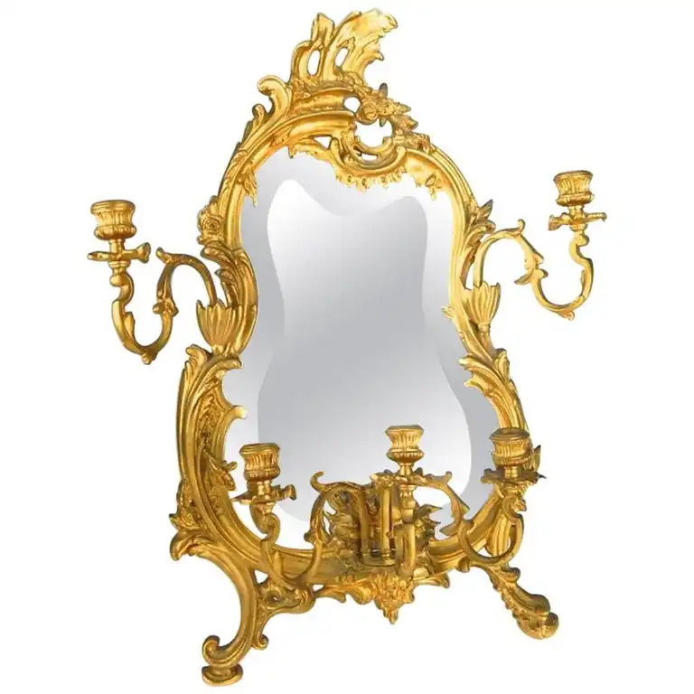 Table Mirror for 2022 Metal Luxury Decorative Gold Table Top Cosmetic Round Makeup Mirror for home decor