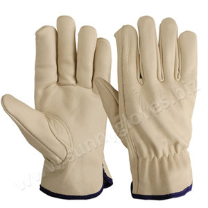 Cow Leather Rigger -<b>Gloves</b> Beige Color <b>Driver</b> Working -<b>Gloves</b> - Product Image 2