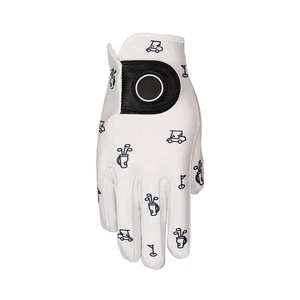 Gants de golf pour homme en cuir Cabretta blanc de qualité supérieure, main gauche, avec couleurs personnalisables et logo sur mesure - Product Image 1