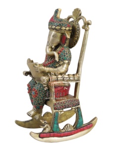 Estatua de Ganesh de latón de diseño moderno de alta calidad para fines decorativos - Product Image 3