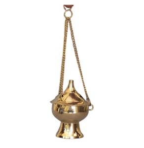 เตาเผาเครื่องหอมโลหะสำหรับธูปถ่าน เมล็ดหอม เรซิ่นหอม ที่วางธูป ขัดเงาสำหรับใช้ในพิธีกรรมทางศาสนาและอโรมาเธอราพี - Product Image 5