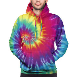 Pull-over unisexe Tie Dye Sweatshirt à capuche à manches longues avec poche Vintage Wash Effect Tie Dye Hoodies Sweatshirt pour hommes - Product Image 1