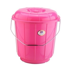 Cubo con tapa de 9 litros con mango de acero, cubo esmerilado, doble multicolor, redondo, transparente, nuevo Material, precio de fábrica - Product Image 1