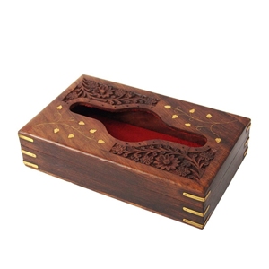 Boîte à mouchoirs en bois multi-usages de style américain durable QUALCOSA INTERNATIONAL - Product Image 4