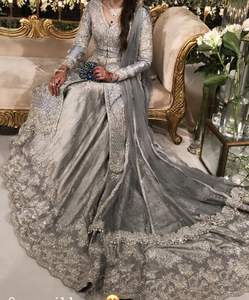 Custom Indian/Pakistani Long <b>Jacket</b> Lehenga with Heavy Embroidered Detailing - Product Image 1