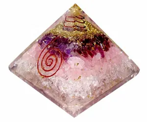 Newstar Agate Feng Shui Decoração para casa Quartzo orgênico da Índia Pirâmide com Pedras preciosas rosa Compre IN; 7903232 World Wide Feito à Mão.