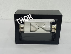 Modern Black Wood and Acrylic Sand Fashion Glass <b>Hourglass</b> Timer Clock Office and Home Decor for Wedding Occasions - Product Image 2