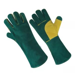 Gants de soudage rouges longue 14 pouces, industriels m m, résistant à la chaleur, Argon TIG, cuir de vache fendu, vente en gros - Product Image 3