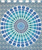 Mandala Paon, panneau unique, magnifique draperie de porte et de fenêtre en coton, cantonnière florale, rideau, décoration intérieure, fait à la main par des consignateurs indiens
