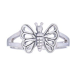 Butterfly in Work Out <b>Silver</b> <b>Toe</b> <b>Ring</b> - Product Image 2