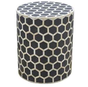 Table de chevet en incrustation d'os à la mode en gris et blanc Table de style zig zag coffre à tiroir Table de chevet meubles en incrustation d'os personnalisés - Product Image 3