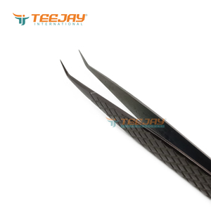 แหนบปลายตรงเรียบ 45 องศา TEEJAY Plasma Black Stainless Steel ขนาด 5 มม. ด้ามจับเพชร สำหรับตกแต่งคิ้ว - Product Image 5