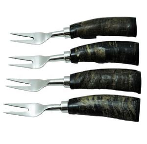 Cubiertos de acero inoxidable personalizados de alta calidad, regalo de negocios elegante con diseño de bocina quemada, perilla de Metal trasera para uso doméstico - Product Image 5