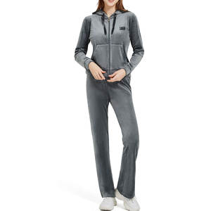 Gran oferta 2022, chándal informal de 2 piezas para mujer de alta calidad, logotipo personalizado, Color sólido de talla grande para la moda de invierno - Product Image 1