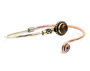 Bracelets de manchette en pierre d'oeil de tigre de 8mm faits à la main personnalisés en gros - Product Image 1