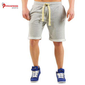 Pantalones cortos Cargo informales para hombre al por mayor cintura elástica algodón francés Terry sudor pantalones cortos Streetwear estilo sólido 100% algodón no tejido - Product Image 5
