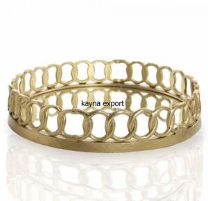 Nouveau design Plateau de service en vrac Plateau en métal fini et verre - Product Image 3