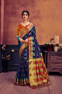 Sarees en soie d'art Alphanumero en gros - Product Image 3
