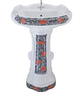 Lavabo en céramique de conception multicolore de fournisseur et de fabricant de Sanitaryware avec le piédestal pour la maison luxueuse. - Product Image 2