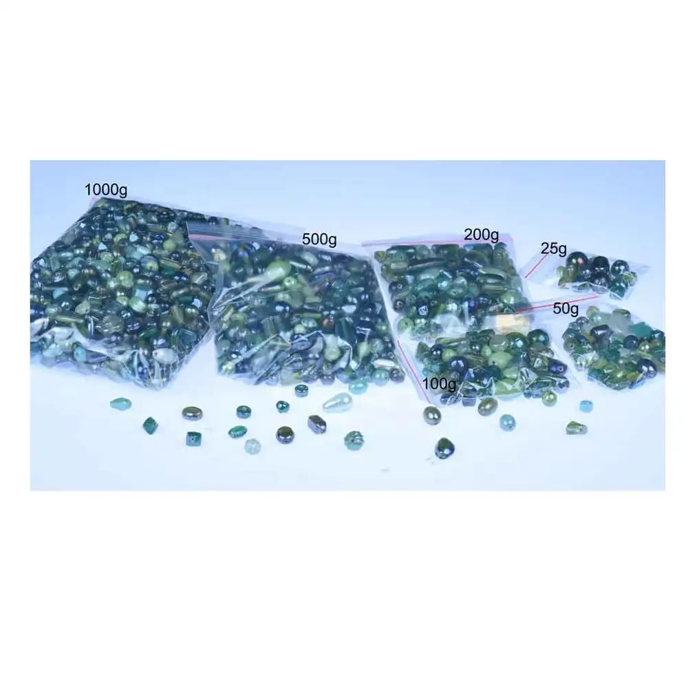 Plain Shape Trans Fire Polished Green Glass Beads