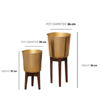 Kustom desain dalam ruangan besi bulat besar grosir logam murah pot tanaman berdiri pot bunga untuk produsen tanaman