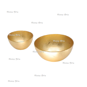 Lot de 2 bols à nourriture martelés en laiton de la plus grande qualité, bol de service de bonbons de forme ronde pour fournisseur en gros - Product Image 3