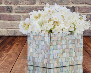 Mother Pearl Plateau de service Couleur blanche Mosaïque Design pour Table à manger Jardin Chambre Maison Hôtel Tradnary Floral Pot Fleurs - Product Image 4