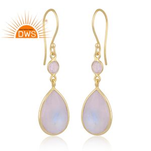 Dernière conception faite à la main naturel arc-en-ciel lune pierre gemme balancent boucle d'oreille bijoux de mode pour les femmes cadeau pour elle - Product Image 2