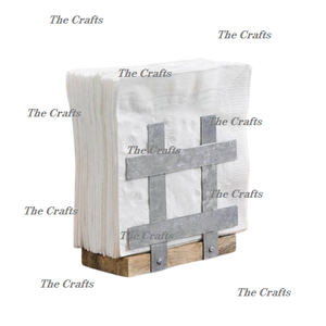 Porte-serviettes de forme carrée de haute qualité Porte-serviettes galvanisé à la main pour la vaisselle à la maison et au restaurant - Product Image 5