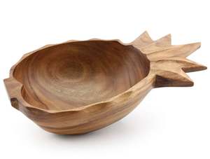 Acacia <b>Wood</b> <b>Salad</b> <b>Bowl</b> with Pineapple Shape Servers Solid Hardwood <b>Salad</b> Wooden <b>Bowl</b> With Spoon for Fruits <b>Salads</b> - Product Image 4