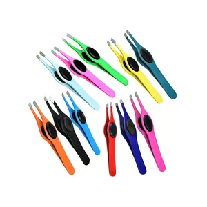 Private Label Multi Color Wholesale Cheap Price Women Pro tweezers With Gripped / Custom Logo New Design 2022 Eyebrow Tweezers