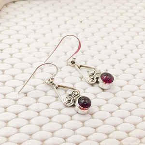 Handcrafted 925 Sterling <b>Silver</b> <b>Huggie</b> <b>Earrings</b> New Arrival Fabulous Look Garnet Cab Wholesale Garnet Jewelry - Product Image 5