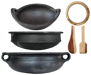 Indian Black Clay Pottery Used For Cooking Kitchen Clay Pottery At Wholesale Rate