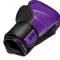 Gants de boxe professionnels pour hommes en cuir véritable personnalisables couleur violet noir de haute qualité design de créateur 16 oz