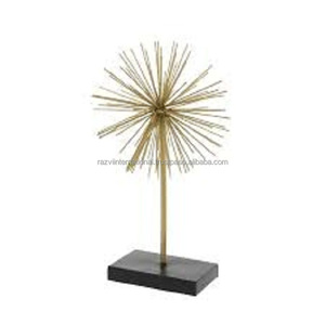 Esculturas Modernas de Alambre de Hierro con Recubrimiento de Polvo Dorado - Arte Abstracto y Geométrico Hecho a Mano, Duradero y Ecológico para Mesa de Hogar u Oficina - Product Image 5