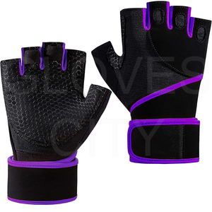 For <b>GLOVES</b> City Competition Half-Finger Workout <b>Gloves</b> Premium Durable Leather Custom Design for Gym Fitness Weightlifting - Product Image 1