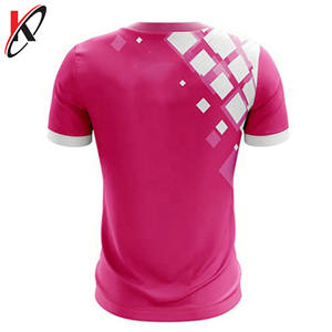 Camiseta personalizada para hombre suave 100% poliéster/algodón rosa manga corta con impresión personalizada - Product Image 3