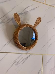 Espejo de ratán de conejo, Gato y oso, diseño moderno, arte Vintage Natural, espejo decorativo para colgar en la pared hecho en Vietnam, formas de animales - Product Image 3