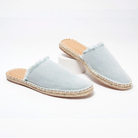 Espadrilles en toile personnalisées à rayures, couleur noire et violette, pour femmes, nouveau modèle