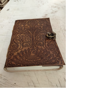 Journal en cuir gaufré fait à la main avec du papier Vintage Deckle Edge pour écrire et dessiner - Product Image 3