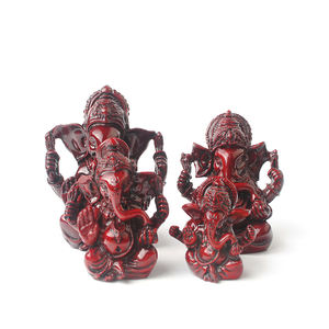 Antique Red Resin <strong>Ganesh</strong> <strong>Statue</strong> 4 Sizes Buddhism Style Hand-painted Artistic Home Decoration Hot Sales - Product Image 2
